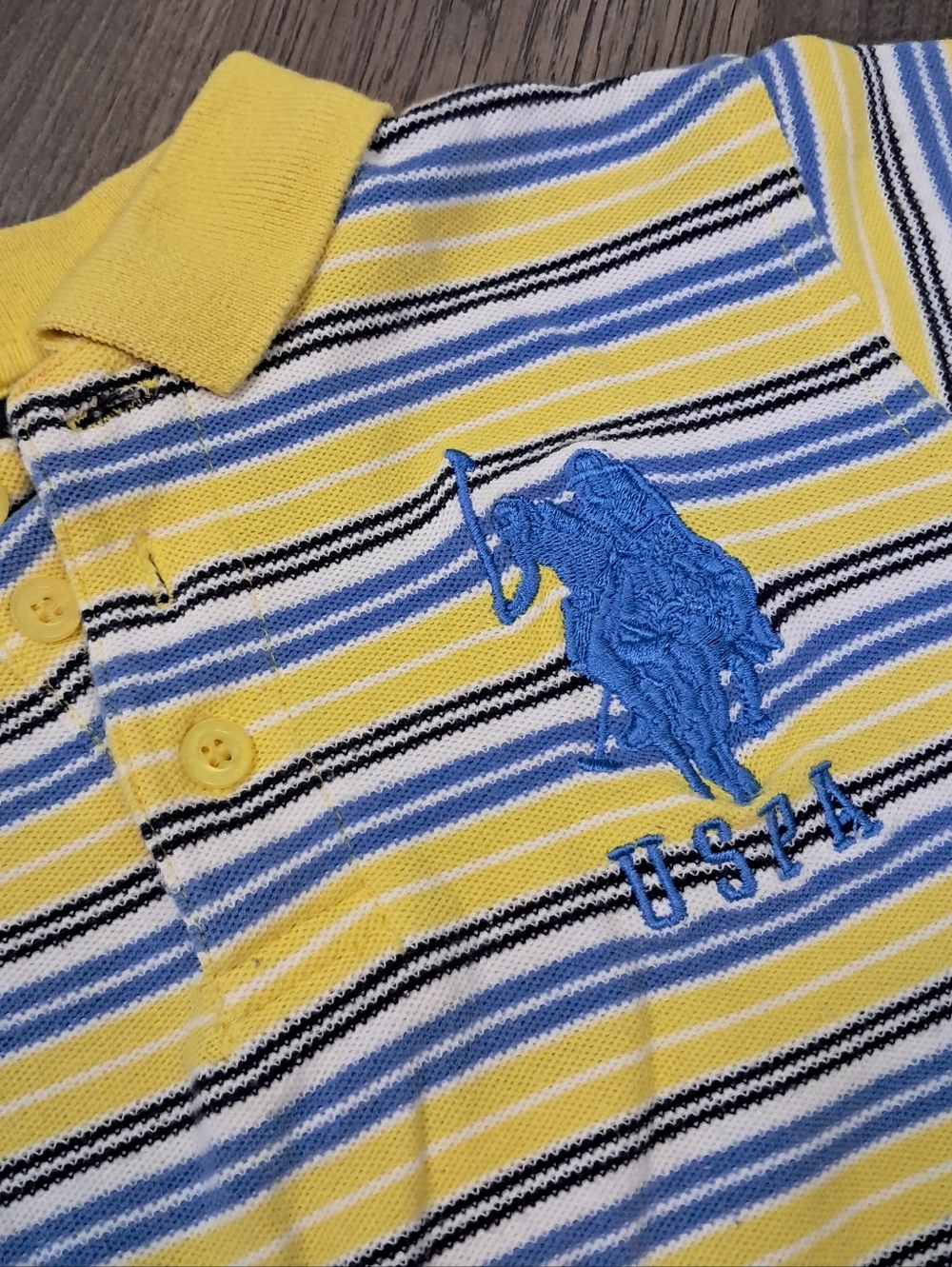US Polo Assn Toddler Boys Casual Polo Shirt Size 3T Yellow & Blue - Picture 3 of 6